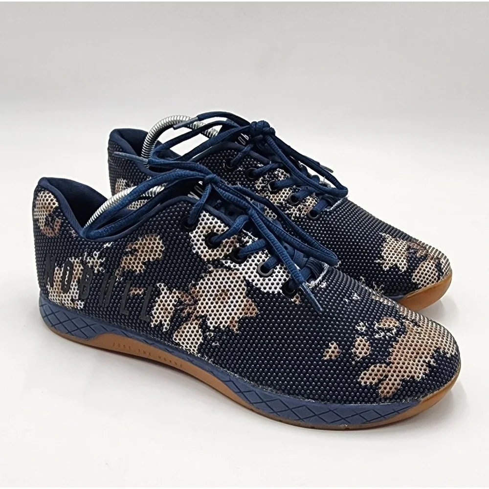 NoBull Unisex SuperFabric Trainer Blue Camo Low Shoes Men's 9.5 Women's 11